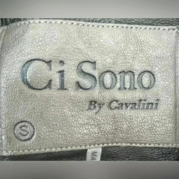 Ci Sono Black Faux Leather Silver Spiked Embellishment Jacket; size S - Picture 9 of 10